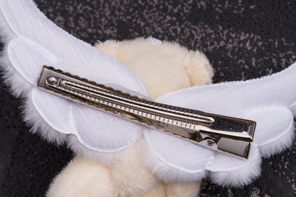 Plush Angel Wings White Handmade Teddy Hairclip