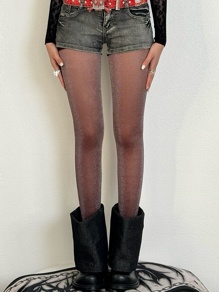 Black/Brown/Gray/Red Semi-sheer Tights