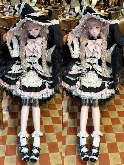 Black Gyaru Fashion Heart Cut-out Wedge Heels Mary Janes Jirai Kei Shoes