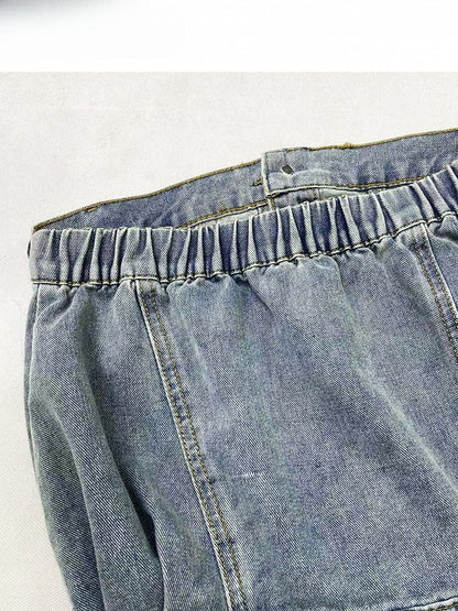 Blue Y2K Bittersweet Overall Shorts