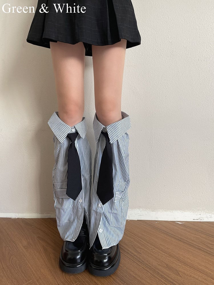 4 Color Options Navy Striped Pattern Shirt-shaped Design Leg Sleeves