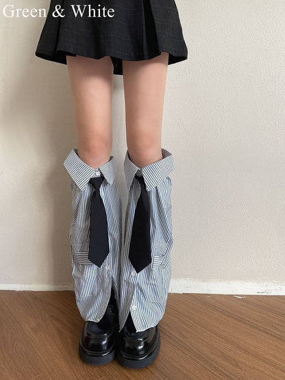 4 Color Options Navy Striped Pattern Shirt-shaped Design Leg Sleeves