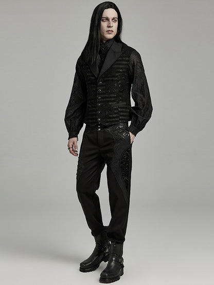 Striped Jacquard Goth Waistcoat