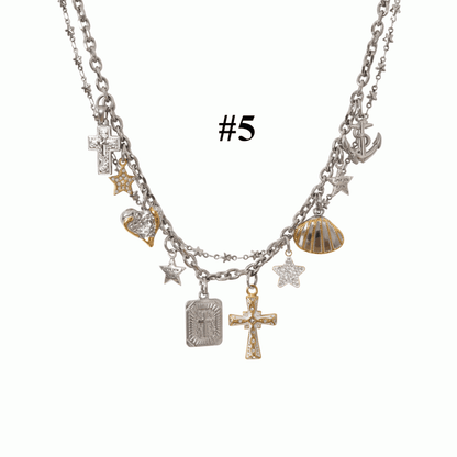 6 Options Punk Cross Charm Necklace/Waist Chain