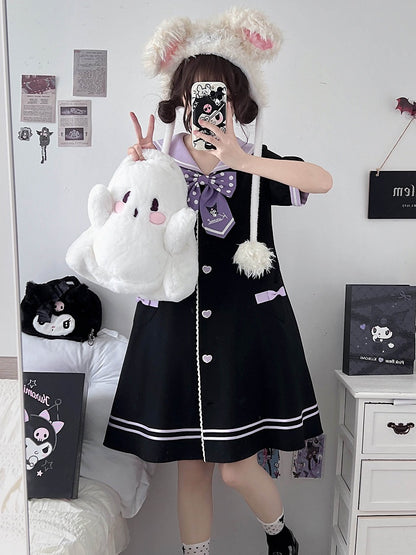 White Ghost Shaped Plush Backpack Large Size