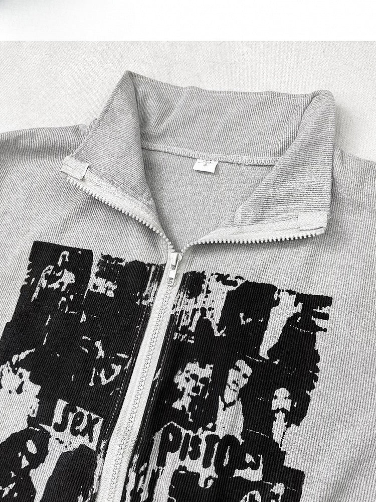 Gray Bittersweet Print Design Jacket