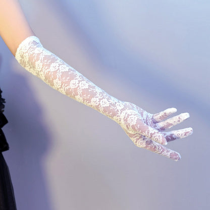 Black/White Gothic Nun Lolita Lace Gloves