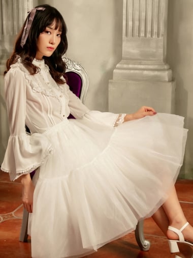 White 60cm Three Layers A-line Petticoat