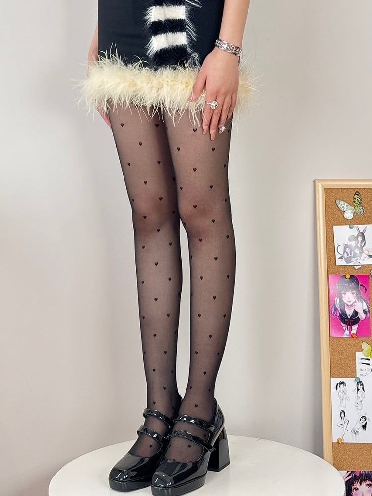 4 Color Options Bittersweet Heart Details Tights