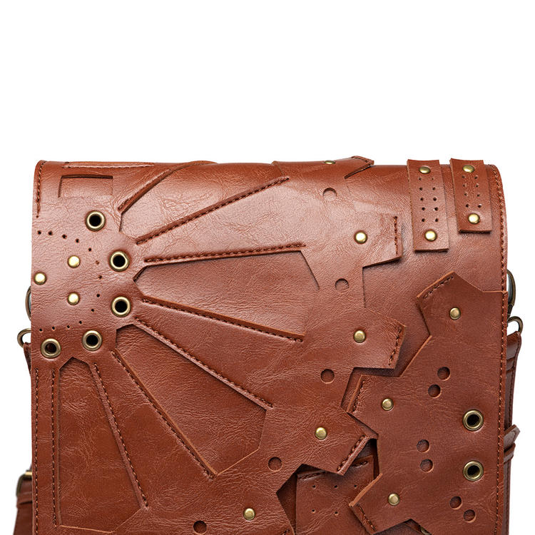 Steampunk Gears Backpack Dark Coffee / Ochre