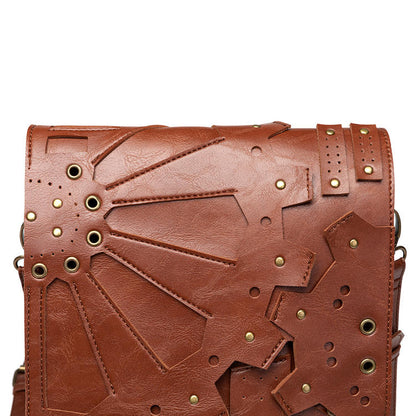 Steampunk Gears Backpack Dark Coffee / Ochre