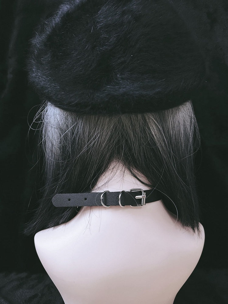 Studs Chain Design Black Punk Choker