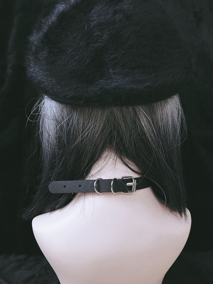 Studs Chain Design Black Punk Choker