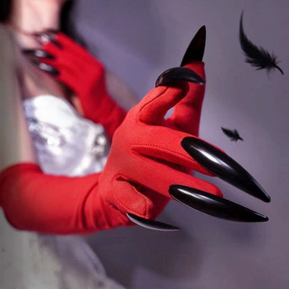 Red Steampunk Gothic Gloves