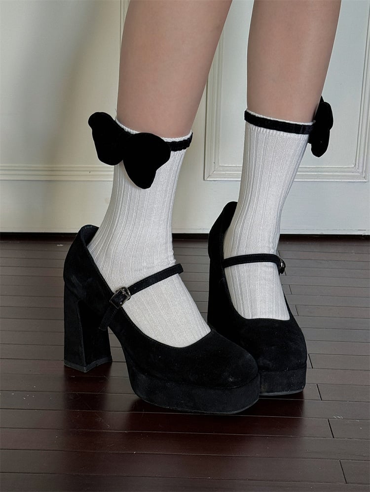 3 Color Options Bowknot Detail Ankle Socks