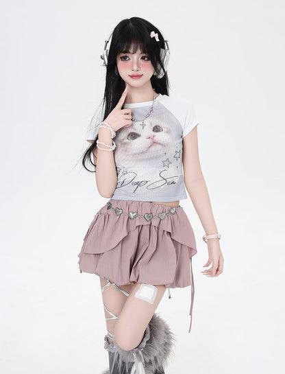 Dusty Pink Three Ways Wear Top/Bubble Skirt