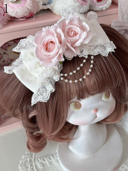 2 Options Beaded Charm Floral Design Bowknot KC