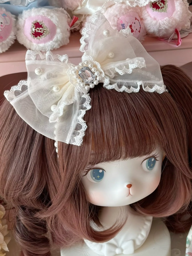 6 Options Rhinestone Decorated Bowknot Beaded KC