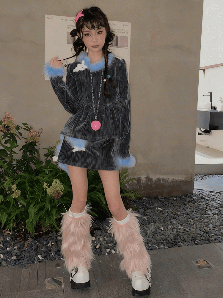 Apricot Y2K 20CM/30CM/40CM Shaggy Leg Warmers