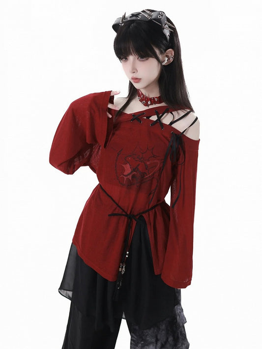 Black Cheongsam Style Tassel Charm Waist Belt