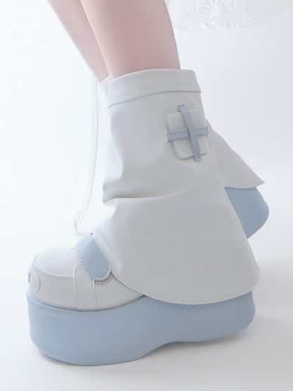 Blue Yami Kawaii Zip Closure at Sides Platform Boots