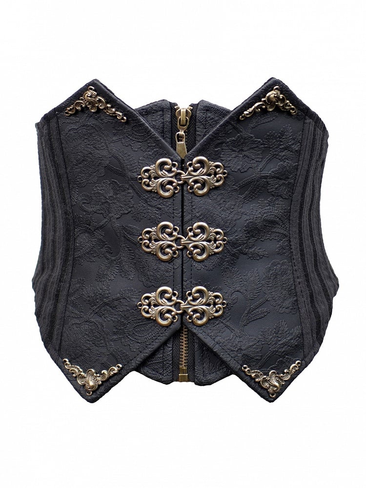 Gothic Black PU Steampunk Corset Belt