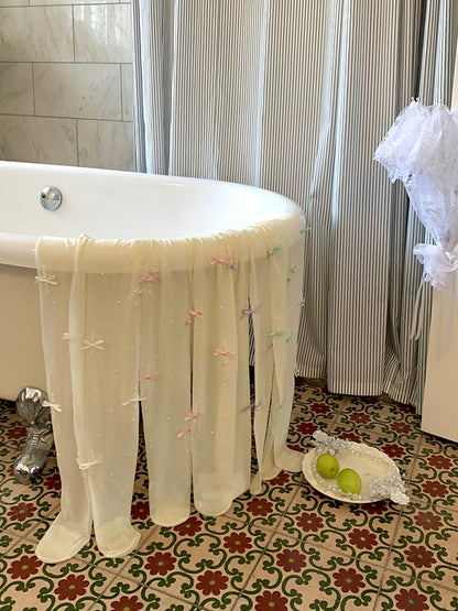 4 Color Options Beaded Decorated Bowknot Details Tights