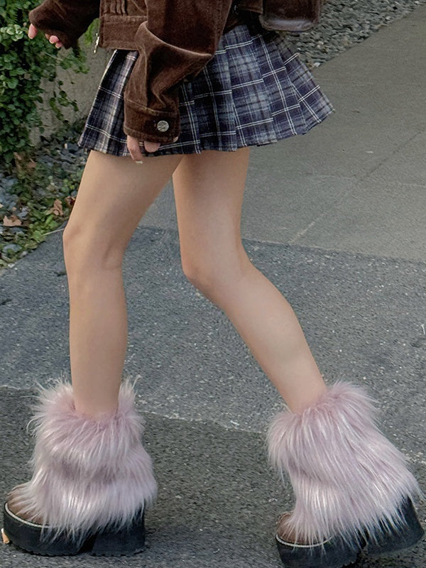 Light Purple Y2K 20CM/30CM/40CM Shaggy Leg Warmers