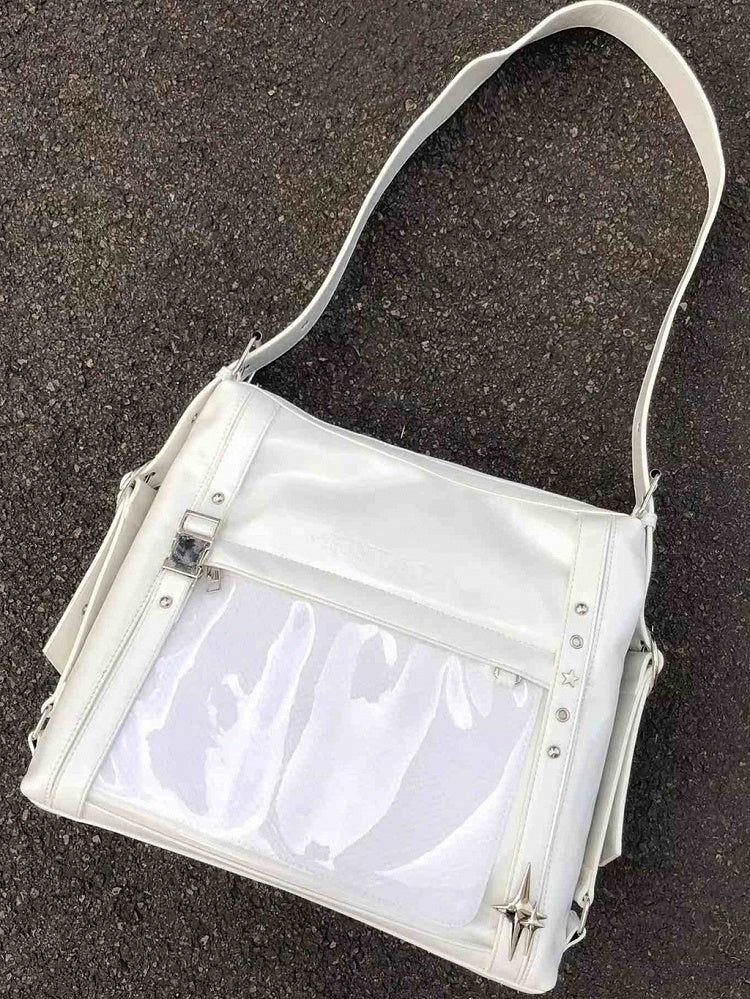 Milk White Stud Detail Buckle Strap Ita Bag