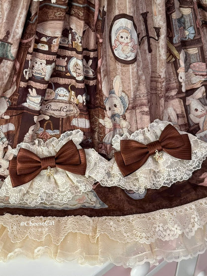 Brown Star Charm Bowknot Wrist Cuffs