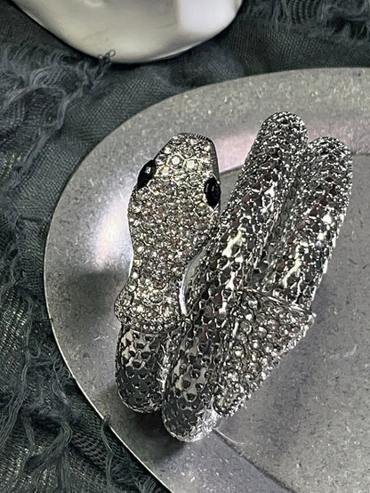 Silver Snake Design Bangle With Necklace Set