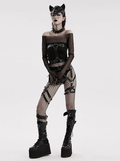 Black Punk PU Harness