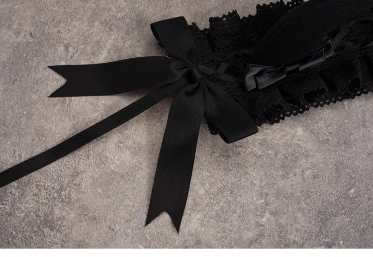 Gothic Black Handmade Devil Horns Hairband