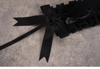 Gothic Black Handmade Devil Horns Hairband