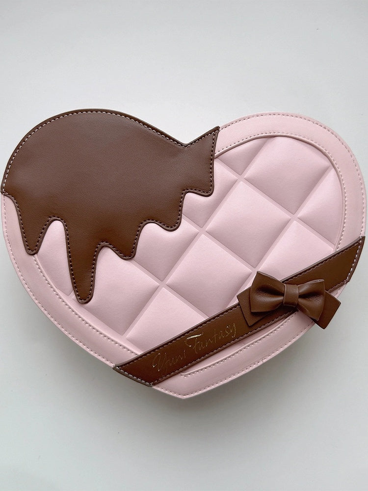 Heart-shaped Pink Ita Bag with Adjustable Strap