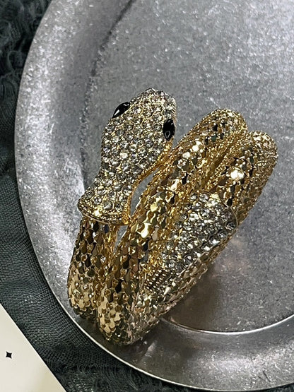 Gold Snake Design Bangle With Necklace Set