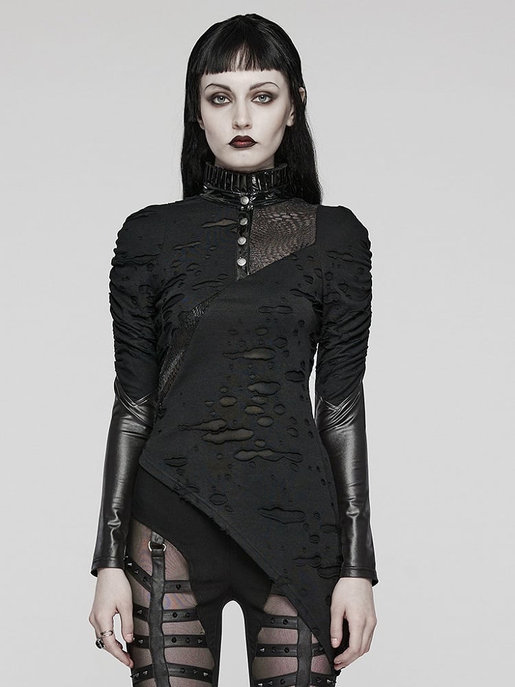 Black Punk Irregular Slim Tee