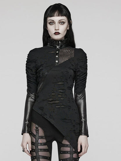 Black Punk Irregular Slim Tee