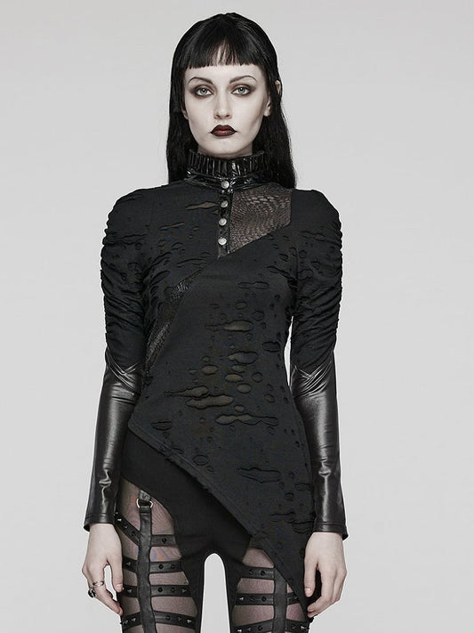 Black Punk Irregular Slim Tee