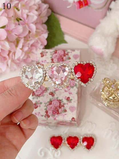 11 Options Rhinestone Heart Hairclip