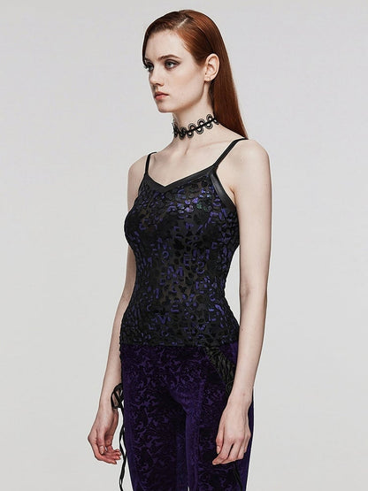 Plus Size Leopard Black and Purple Goth Camisole