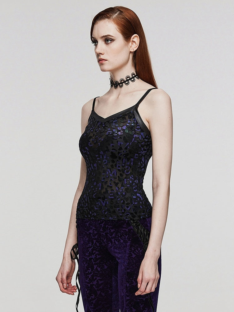 Plus Size Leopard Black and Purple Goth Camisole