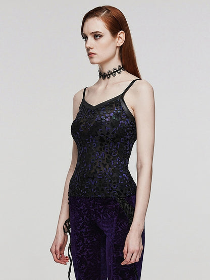 Plus Size Leopard Black and Purple Goth Camisole