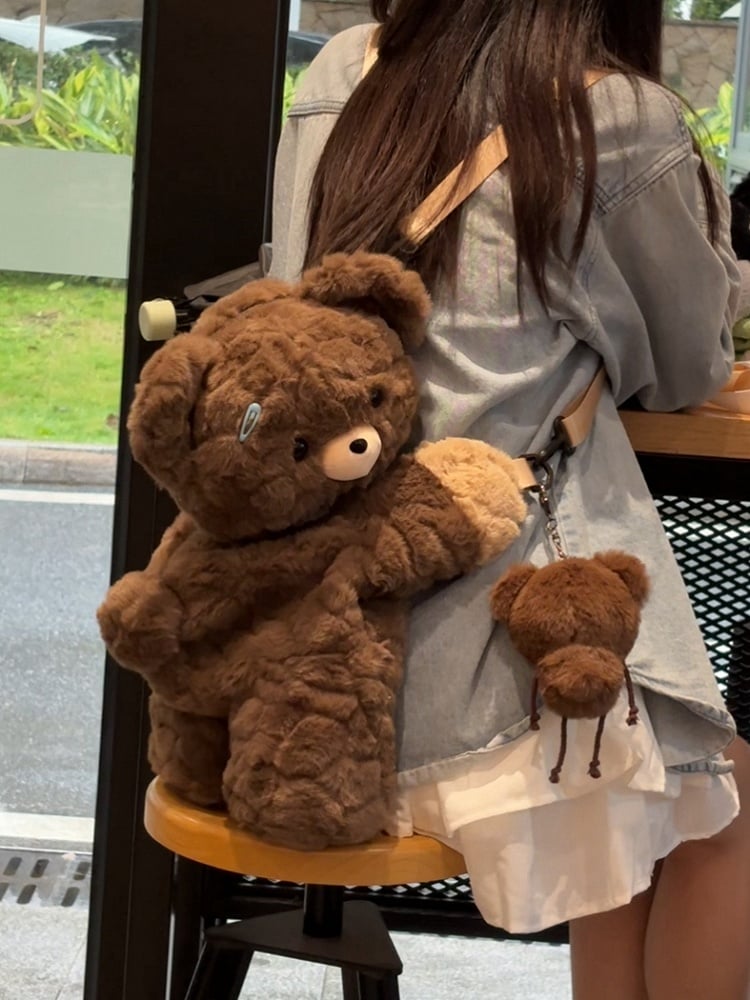Cute Teddy Brown 23cm/30cm/42cm Plush Backpack/Crossbody