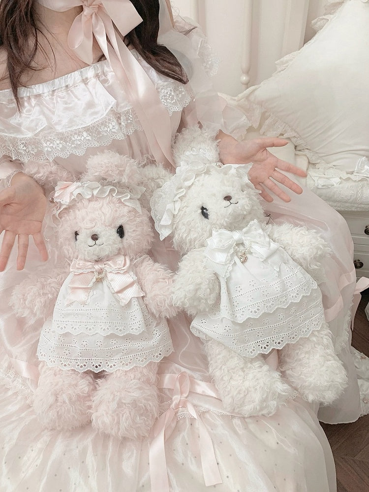 Sweet White Bunny Bag for Lolita - Multi-Way Wear with Interchangeable Outfits & Bows