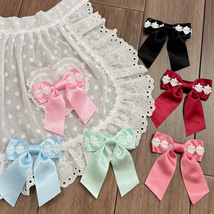 6 Color Options Strawberry Design Bowknot Brooch