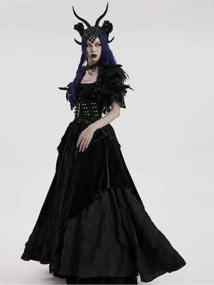 Black Goth Demon Horn Headwear