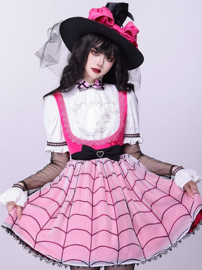 Fanart Fashion Outfit Hot Pink Under Bust Dress + Shirt + Cape + Leg Sleeves Full Set