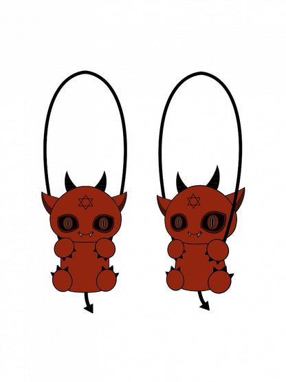 Red Devil Y2K Gothic Plush Doll Bag