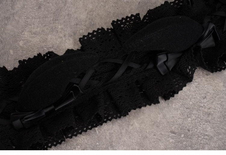 Gothic Black Handmade Devil Horns Hairband